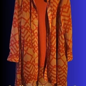 Geometric Patterned Orange Sweater